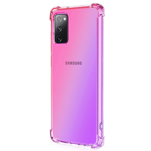 Beskyttende silikondeksel (Airbag-hjørne) - Samsung Galaxy S20 FE Blå/Rosa