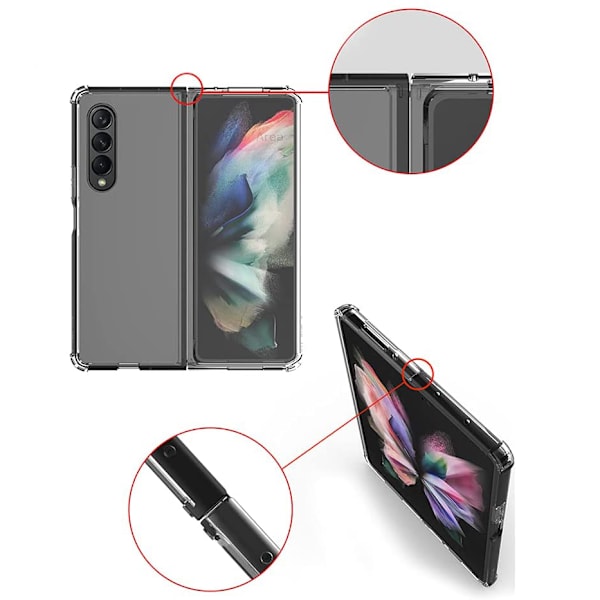 Skyddande Silikonskal - Samsung Galaxy Z Fold 3 Genomskinlig