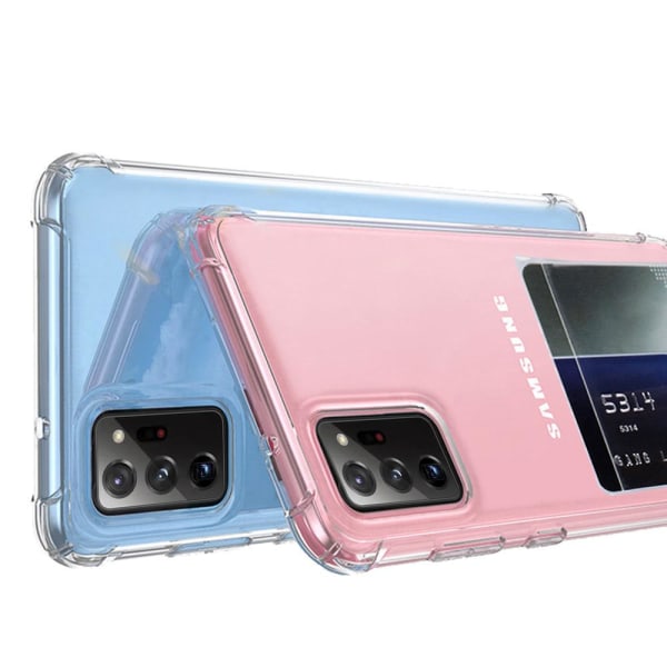 Stöttåligt Skal med Kortfack - Samsung Galaxy Note 20 Ultra Transparent/Genomskinlig