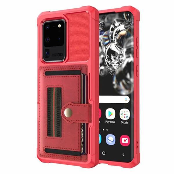 Glat cover med kortholder - Samsung Galaxy S20 Ultra Blå