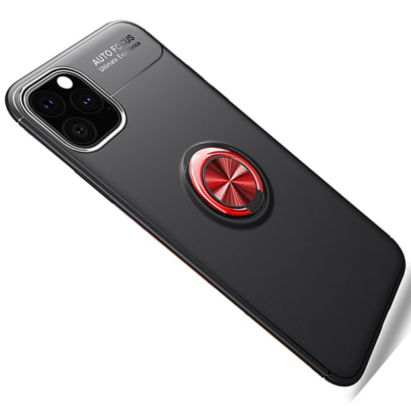 Støtdempende silikondeksel med ringholder - iPhone 11 Röd/Röd