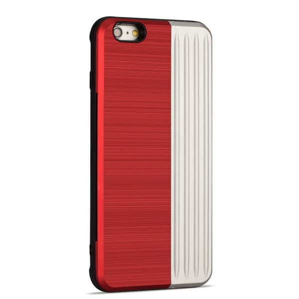 LEMAN Stilfuldt cover med kortslot til iPhone 6/6S Röd