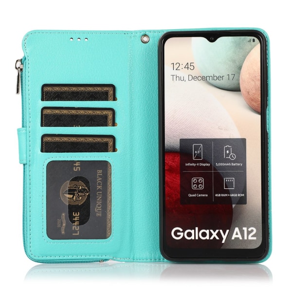Stilsäkert Plånboksfodral - Samsung Galaxy A12 Grön