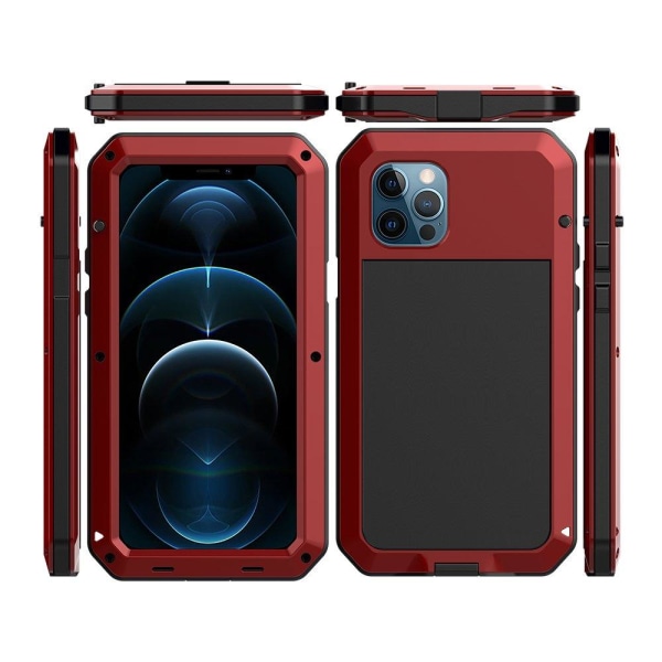 Suojaava alumiinikuori HEAVY DUTY - iPhone 12 Mini Röd
