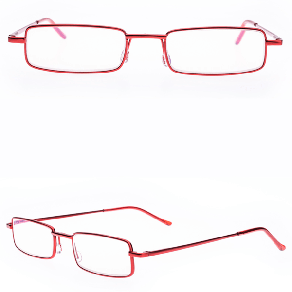 Läsglasögon med Styrka (+1.0-+4.0) med säker förvaring Röd +4.0