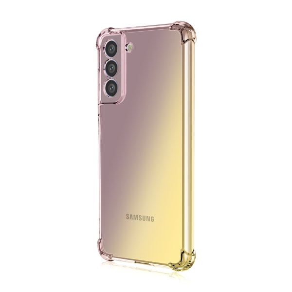 Silikonecover med effektiv stødabsorbering - Samsung Galaxy S22 Blå/Rosa