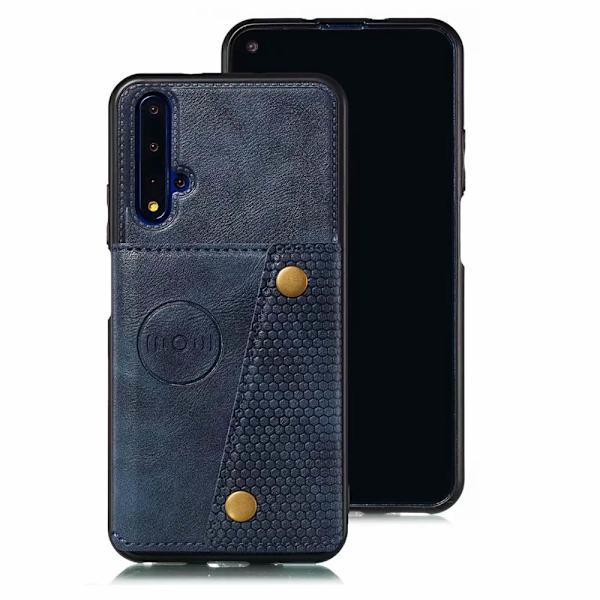 Huawei Nova 5T - Genomtänkt Skal med Kortfack Röd
