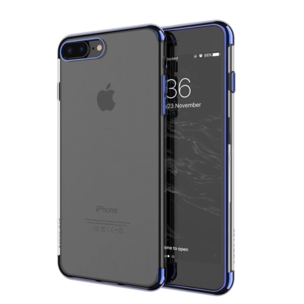 iPhone 7 PLUS - Stilig eksklusivt silikondeksel FLOVEME Blå