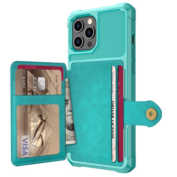 Stilfuldt cover med kortrum - iPhone 13 Pro Max Blå