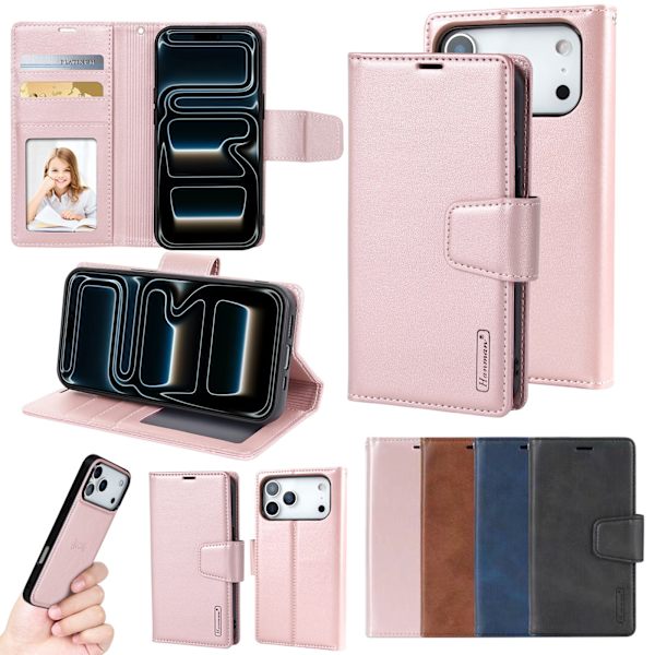 2-in-1 Läderfodral kompatibelt med iPhone 17 Pro Max Blå
