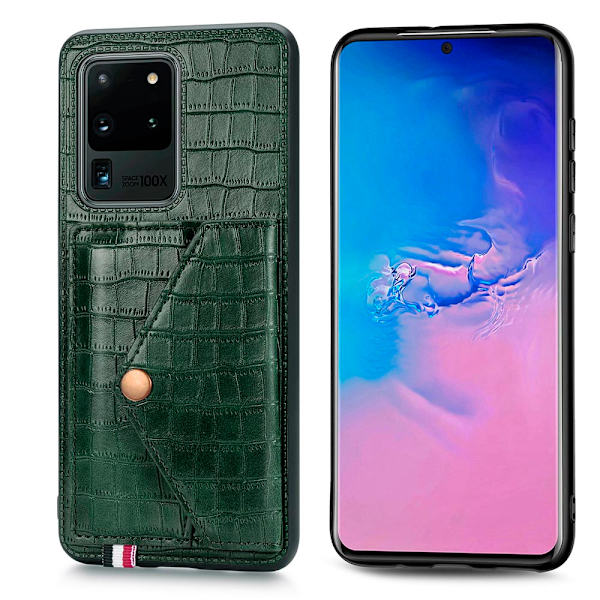 Professionellt Skal med Korthållare - Samsung Galaxy S20 Ultra Röd