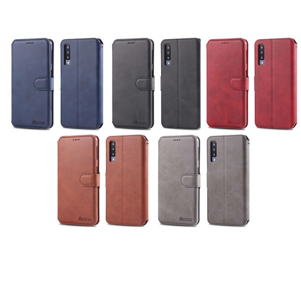 Kraftig lommebokdeksel (YAZUNSHI) - Samsung Galaxy A70 Röd