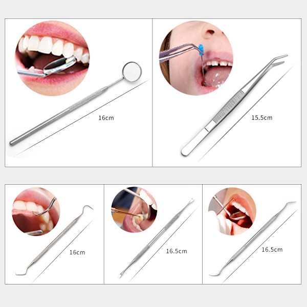 Smidigt Tandverktygs Set Munhygien Tandrengöring 6-Set