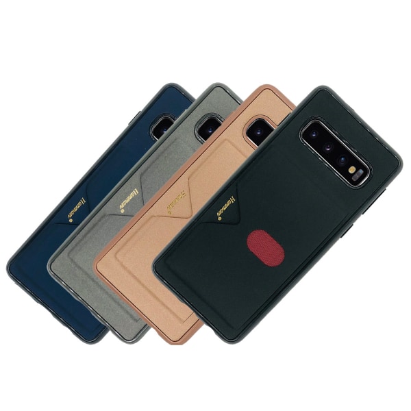 Elegant Smart Cover med kortrum - Samsung Galaxy S10+ Svart