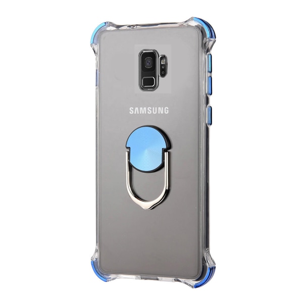 Effektivt silikonecover med ringholder - Samsung Galaxy S9 Roséguld
