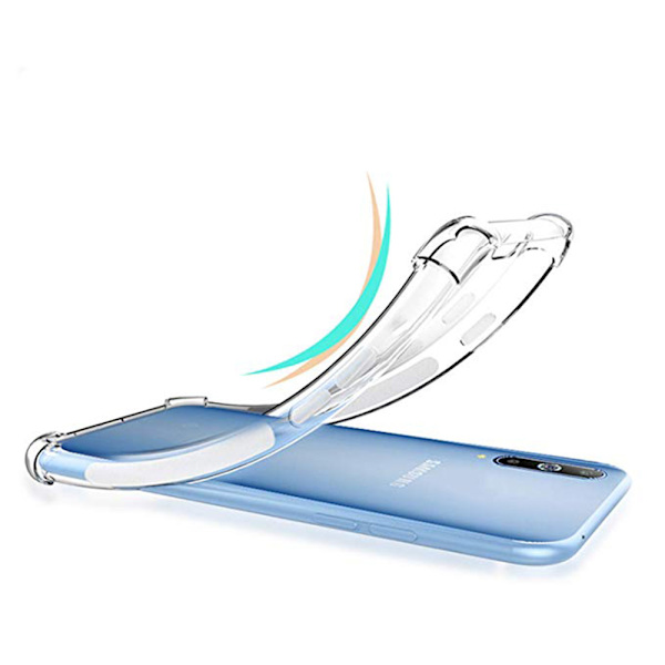 Skyddande Tjocka H�rn Silikonskal - Samsung Galaxy A50 Transparent/Genomskinlig