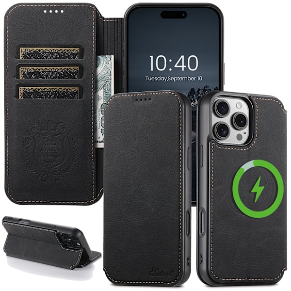 iPhone 16 Pro Max Plånboksfodral - Stil, Kvalitet & Funktionalitet Mörkbrun