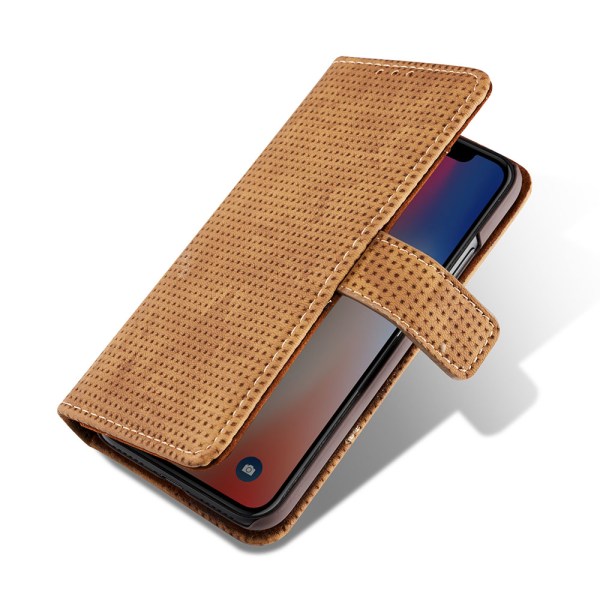 Retro-deksel med lommebok i PU-skinn til iPhone XS Max Gråsvart