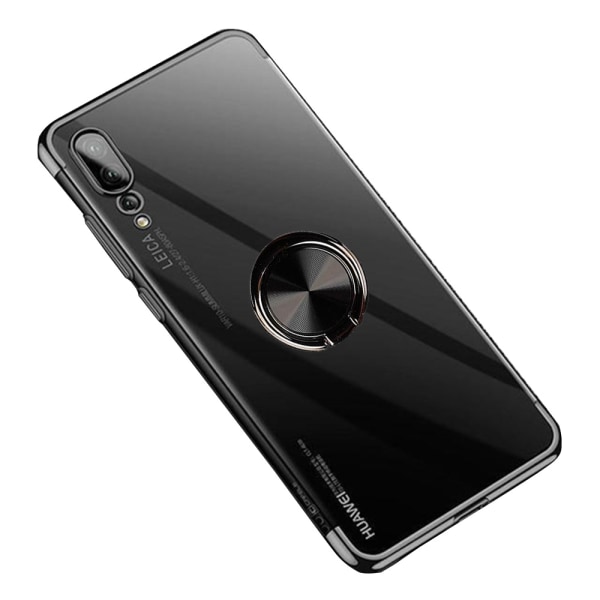 Iskuja vaimentava silikonikuori Sormusteline - Huawei P20 Silver