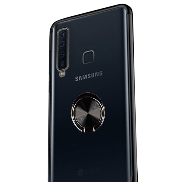 Eksklusivt silikonecover med ringholder - Samsung Galaxy A9 2018 Guld