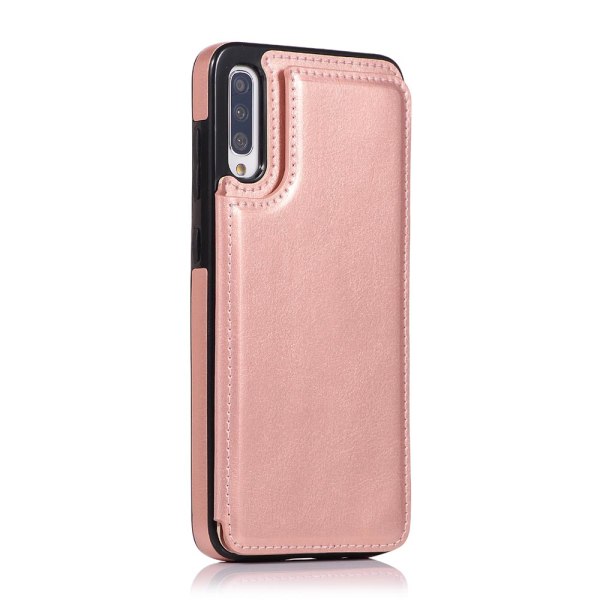 Praktisk cover med kortholder - Samsung Galaxy A70 Vit