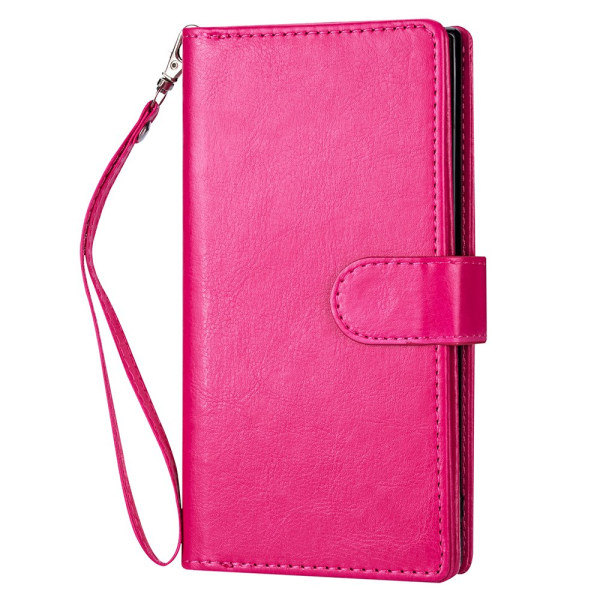 Robust, glatt 9-korts lommebokdeksel - iPhone 13 Mini Rosaröd