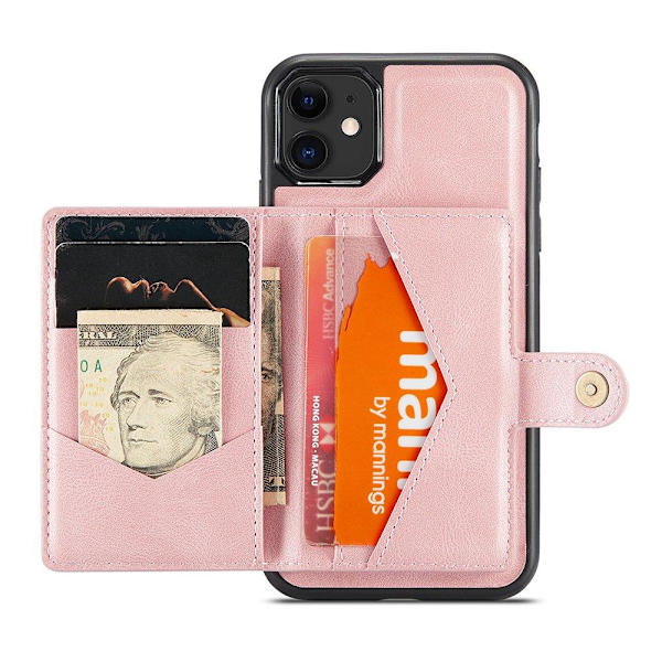 Smidigt Skal med Kortfack - iPhone 12 Roséguld
