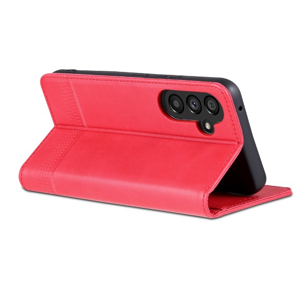 Samsung A54 5G - 3-Kortfack Plånboksfodral Läder i Flera Färger Red