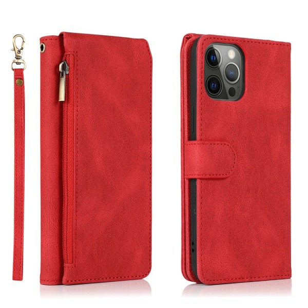 Godt laget lommebokdeksel fra Floveme - iPhone 12 Pro Max Röd