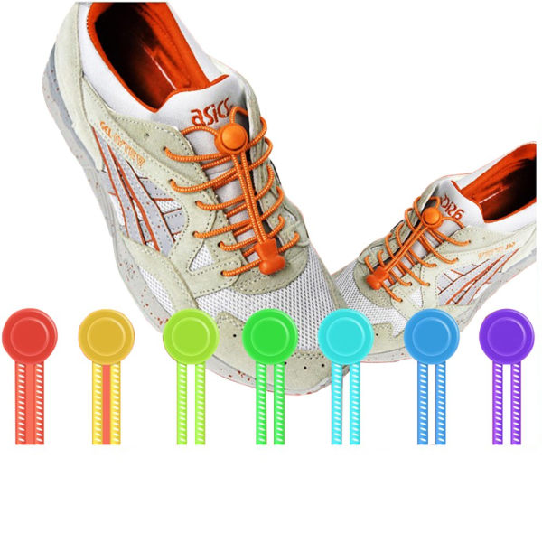 Värikkäät kengännauhat (joustavat) 100cm Gul