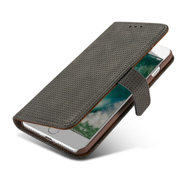Retro deksel med lommebok laget av PU-skinn til iPhone 7 Plus Brun
