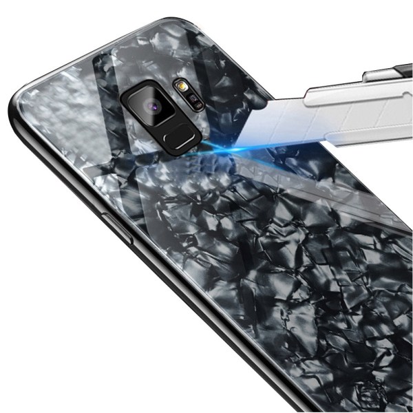 Elegant beskyttende marmorcover - Samsung Galaxy S9 Svart