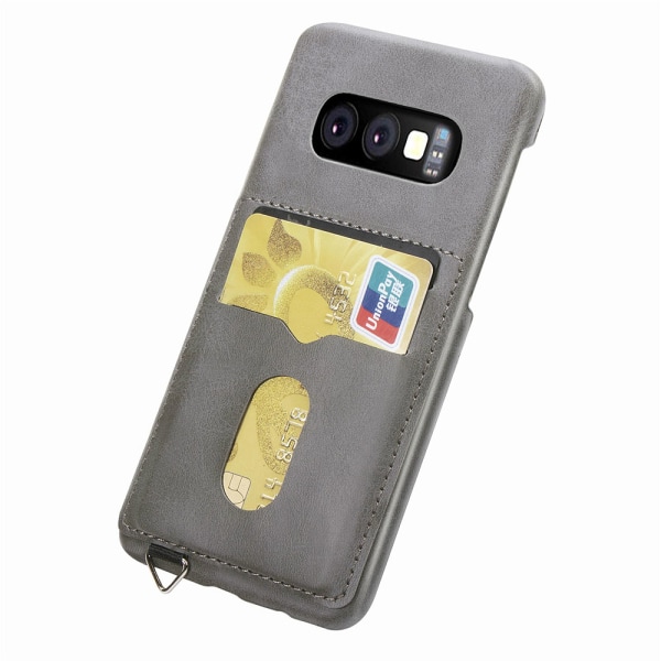 LEMANS Smart Cover med kortholder til Samsung Galaxy S10e Ljusbrun