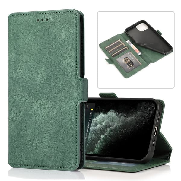 FLOVEME Elegant Praktiskt Plånboksfodral kompatibelt med iPhone 13 Brun
