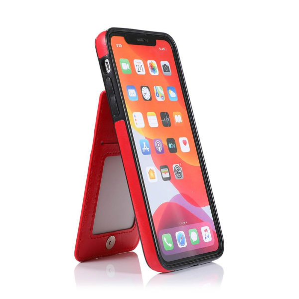 Praktisk stilig deksel med kortrom - iPhone 12 Pro Rosaröd