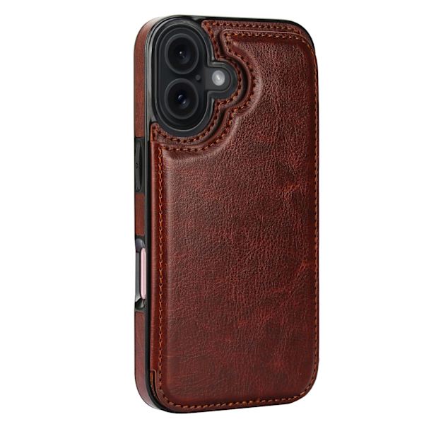 iPhone 17 Skal med Kortfack  Läderlook & Smart Magnetlåsning Vit