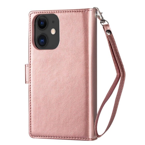 Smidigt Robust 9-Kort Plånboksfodral - iPhone 12 Mini Rosaröd