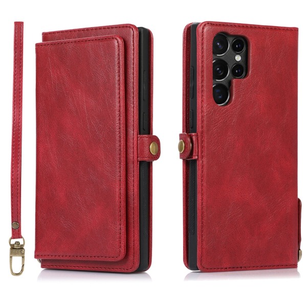Samsung Galaxy S23 Ultra - Zleeps lommebokveske med magnetisk feste Röd