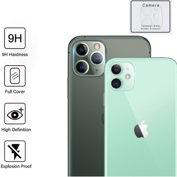 Bakre Kameralins 2-PACK Skydd FullCover 9H 2.5D iPh 11 ProGuard Transparent