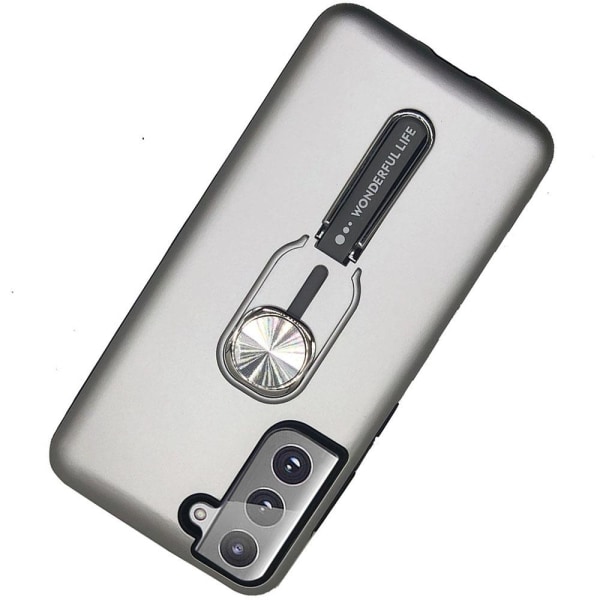 Smidigt Skal med Hållare - Samsung Galaxy S21 Silver