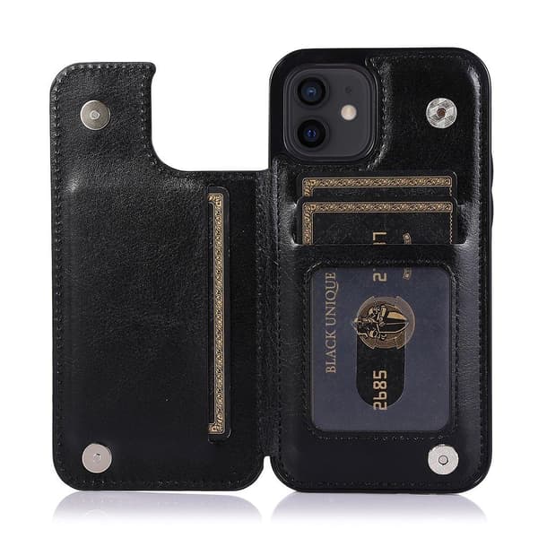 Glat NKOBEE etui med kortrum - iPhone 12 Mörkblå
