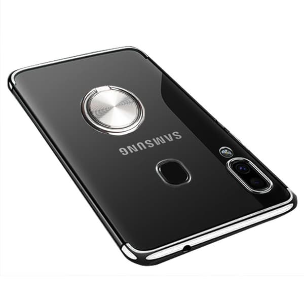St�td�mpande Silikonskal Ringh�llare - Samsung Galaxy A40 Röd