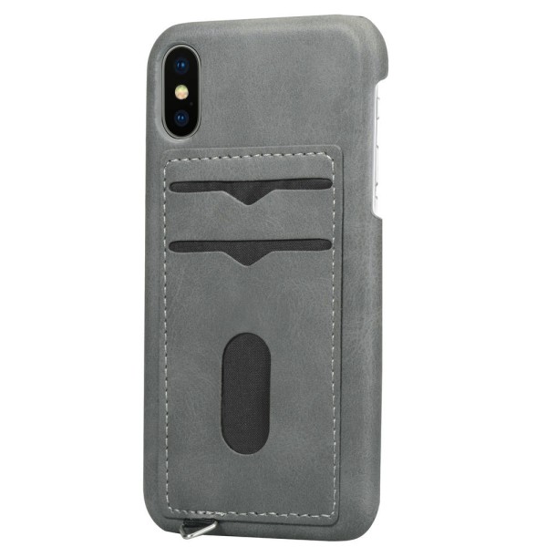 iPhone X/XS - Elegant kraftfuldt etui med kortrum Ljusbrun