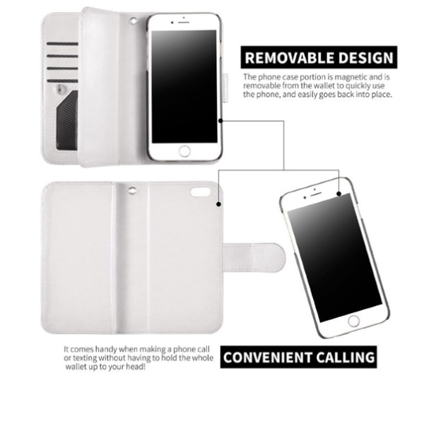 iPhone 6/6S Plus - Tyylikäs nahkainen lompakkokotelo LEMANilta Vit