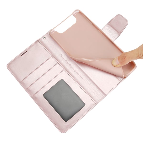 Elegant Smooth Wallet Case Hanman - Samsung Galaxy A80 Rosaröd