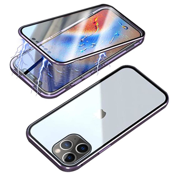 Ainutlaatuinen magneettinen kaksoissuoja (FLOVEME) - iPhone 12 Pro Silver