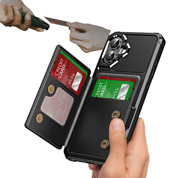 iPhone 16 Plånboksfodral - Tunn design med plats för 4 kort