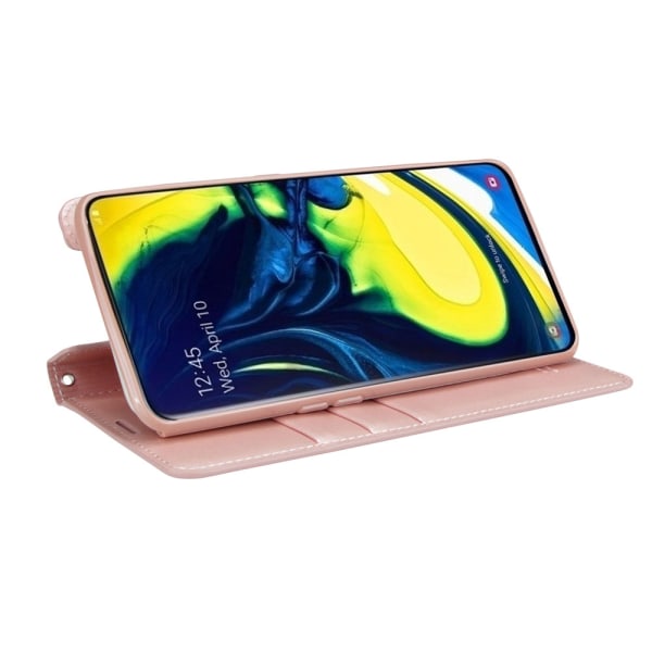 Käytännöllinen HANMAN-lompakkokotelo - Samsung Galaxy A80 Rosaröd