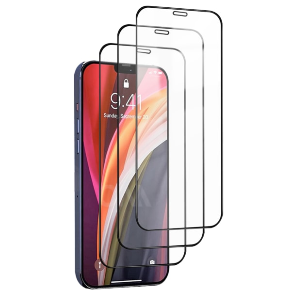 10-PACK Skärmskydd Carbon-fiber 9H 0,3mm iPhone 12 Pro Max Svart