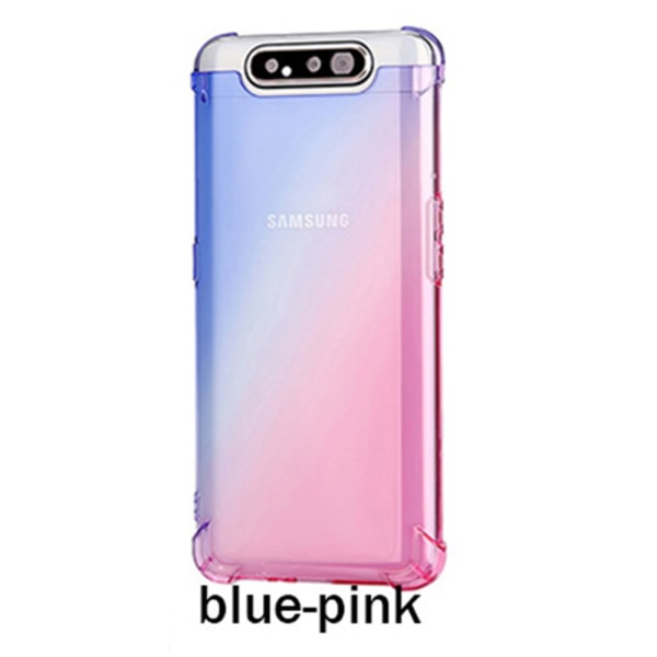 Samsung Galaxy A80 - Silikondeksel Blå/Rosa